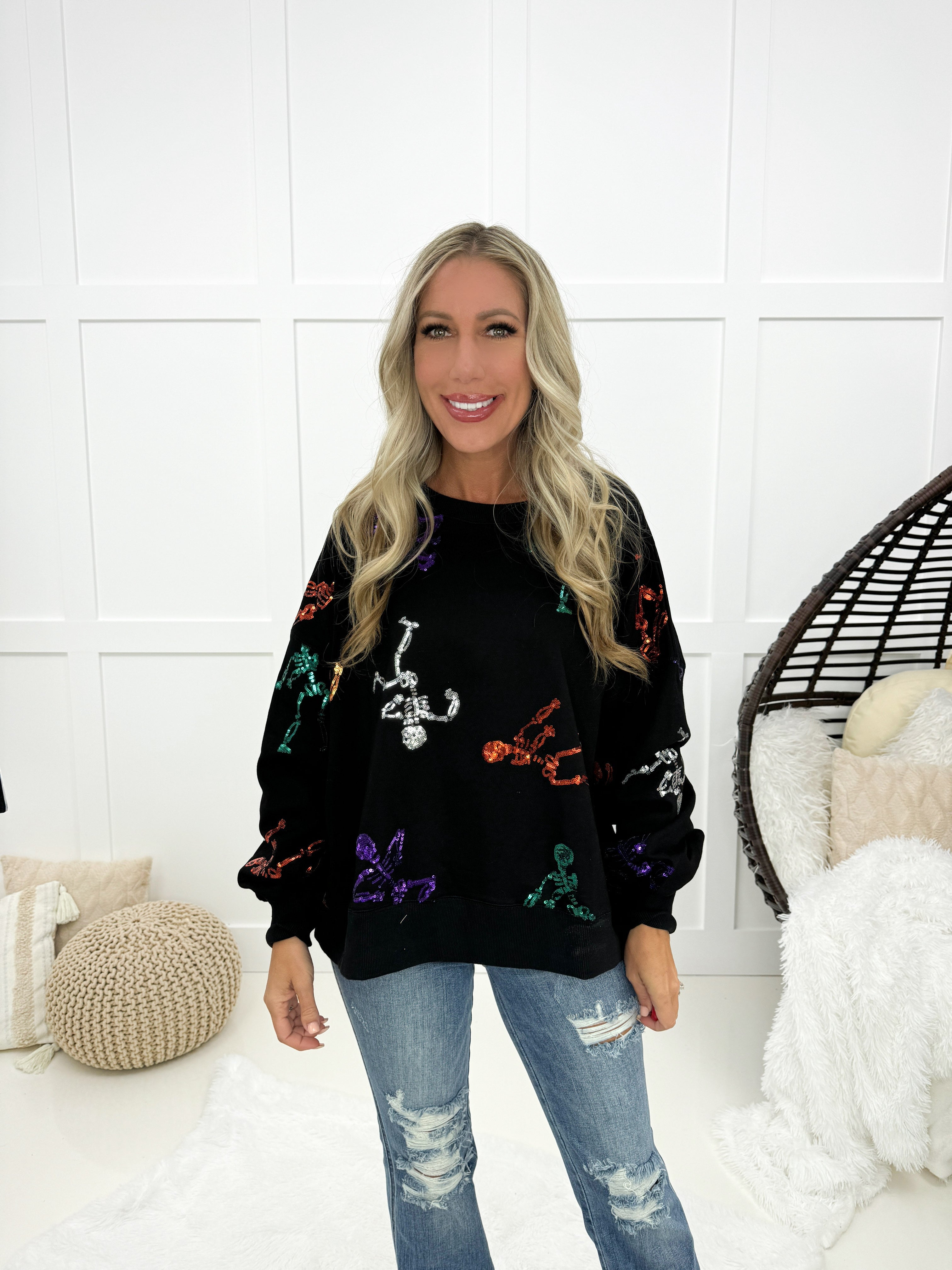 Dancing Skeletons Sweathsirt-160 Sweatshirts- Simply Simpson's Boutique is a Women's Online Fashion Boutique Located in Jupiter, Florida