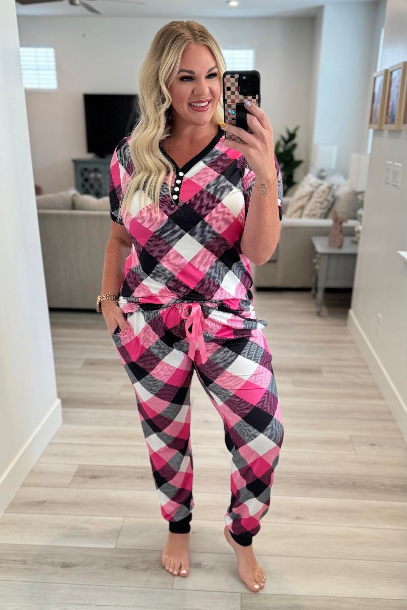 Shirley & Stone Short Sleeve Jogger Pajamas-220 Lounge wear/Pajamas- Simply Simpson's Boutique is a Women's Online Fashion Boutique Located in Jupiter, Florida