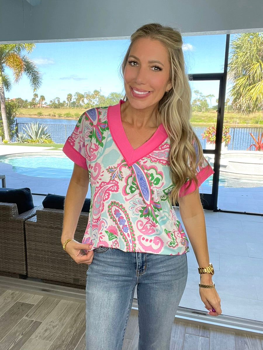 Brunch By The Ocean Short Sleeve Top-100 Short Sleeves- Simply Simpson's Boutique is a Women's Online Fashion Boutique Located in Jupiter, Florida