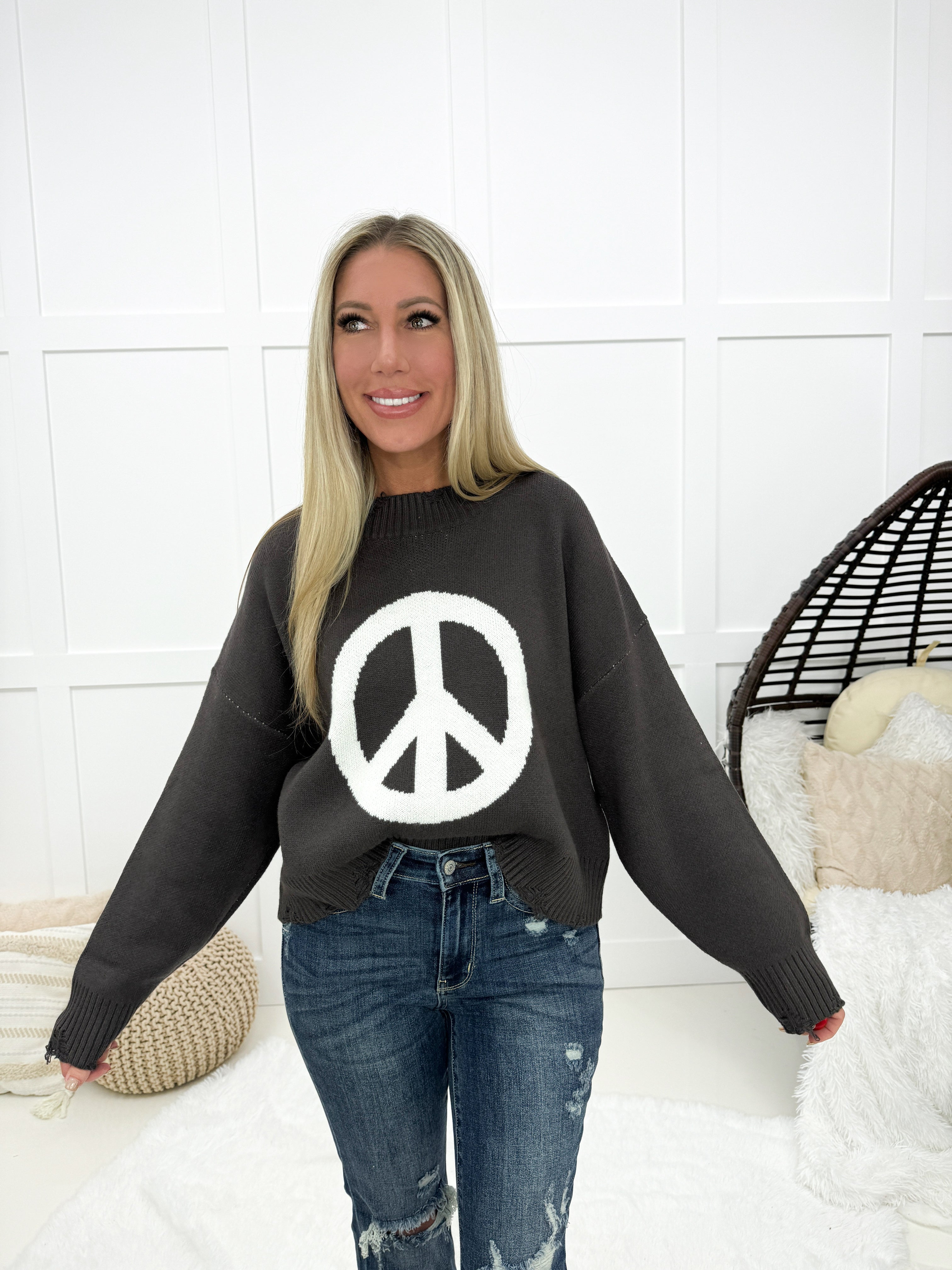 POL My Peace Sweater-150 Sweaters- Simply Simpson's Boutique is a Women's Online Fashion Boutique Located in Jupiter, Florida