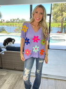 Fresh as a Daisy Knit Top-100 Short Sleeves- Simply Simpson's Boutique is a Women's Online Fashion Boutique Located in Jupiter, Florida