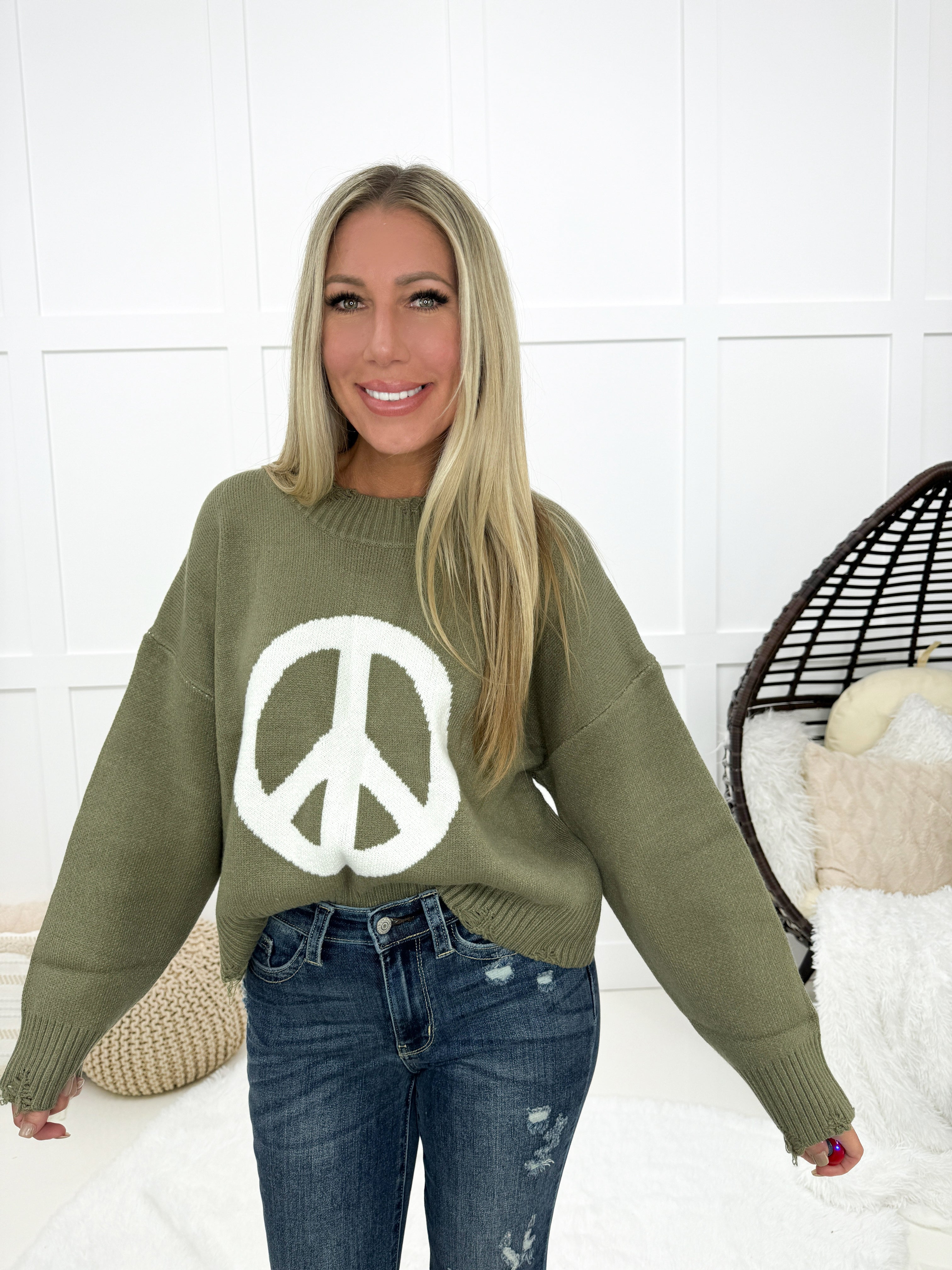 POL My Peace Sweater-150 Sweaters- Simply Simpson's Boutique is a Women's Online Fashion Boutique Located in Jupiter, Florida