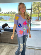 Fresh as a Daisy Knit Top-100 Short Sleeves- Simply Simpson's Boutique is a Women's Online Fashion Boutique Located in Jupiter, Florida