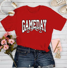 Red/Black/White Gameday Bow Graphic Tee-140 Graphic Tees- Simply Simpson's Boutique is a Women's Online Fashion Boutique Located in Jupiter, Florida