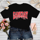 Black/Red Gameday Bow Graphic Tee-140 Graphic Tees- Simply Simpson's Boutique is a Women's Online Fashion Boutique Located in Jupiter, Florida