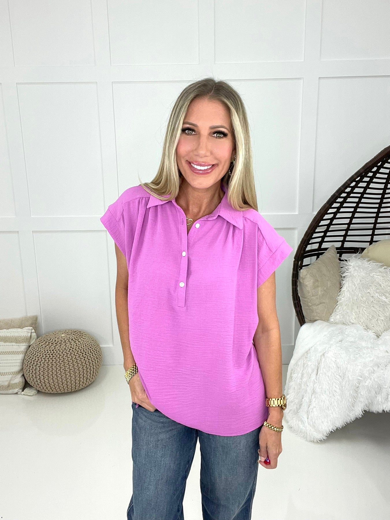 Park Vibes Blouse-100 Short Sleeves- Simply Simpson's Boutique is a Women's Online Fashion Boutique Located in Jupiter, Florida