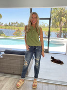 Judy Blue Uptown Girl Distressed Boyfriend Jeans-200 Jeans- Simply Simpson's Boutique is a Women's Online Fashion Boutique Located in Jupiter, Florida