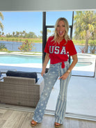 Judy Blue Stars & Stripes Flare Jeans-200 Jeans- Simply Simpson's Boutique is a Women's Online Fashion Boutique Located in Jupiter, Florida