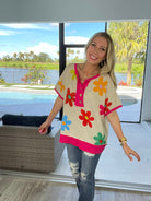 Garden Days Knit Top-100 Short Sleeves- Simply Simpson's Boutique is a Women's Online Fashion Boutique Located in Jupiter, Florida