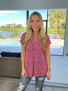 Dear Scarlett Pink Reflection Short Sleeve Lizzy-100 Short Sleeves- Simply Simpson's Boutique is a Women's Online Fashion Boutique Located in Jupiter, Florida