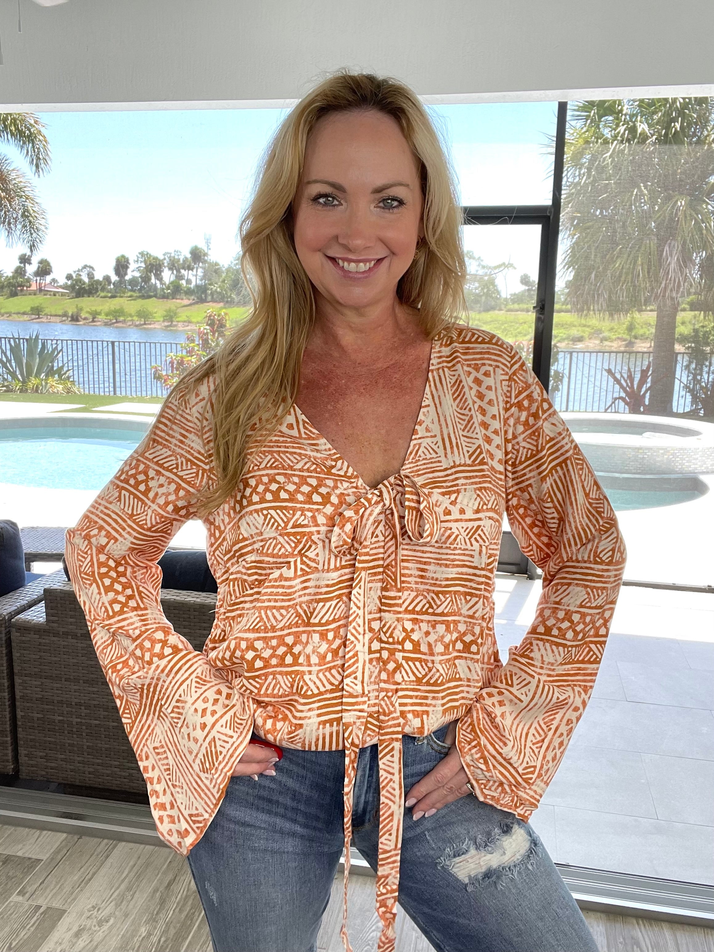 Summer Nights Long Sleeve Top-110 Long Sleeves- Simply Simpson's Boutique is a Women's Online Fashion Boutique Located in Jupiter, Florida