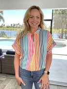 Rainbow Dreams Blouse-100 Short Sleeves- Simply Simpson's Boutique is a Women's Online Fashion Boutique Located in Jupiter, Florida