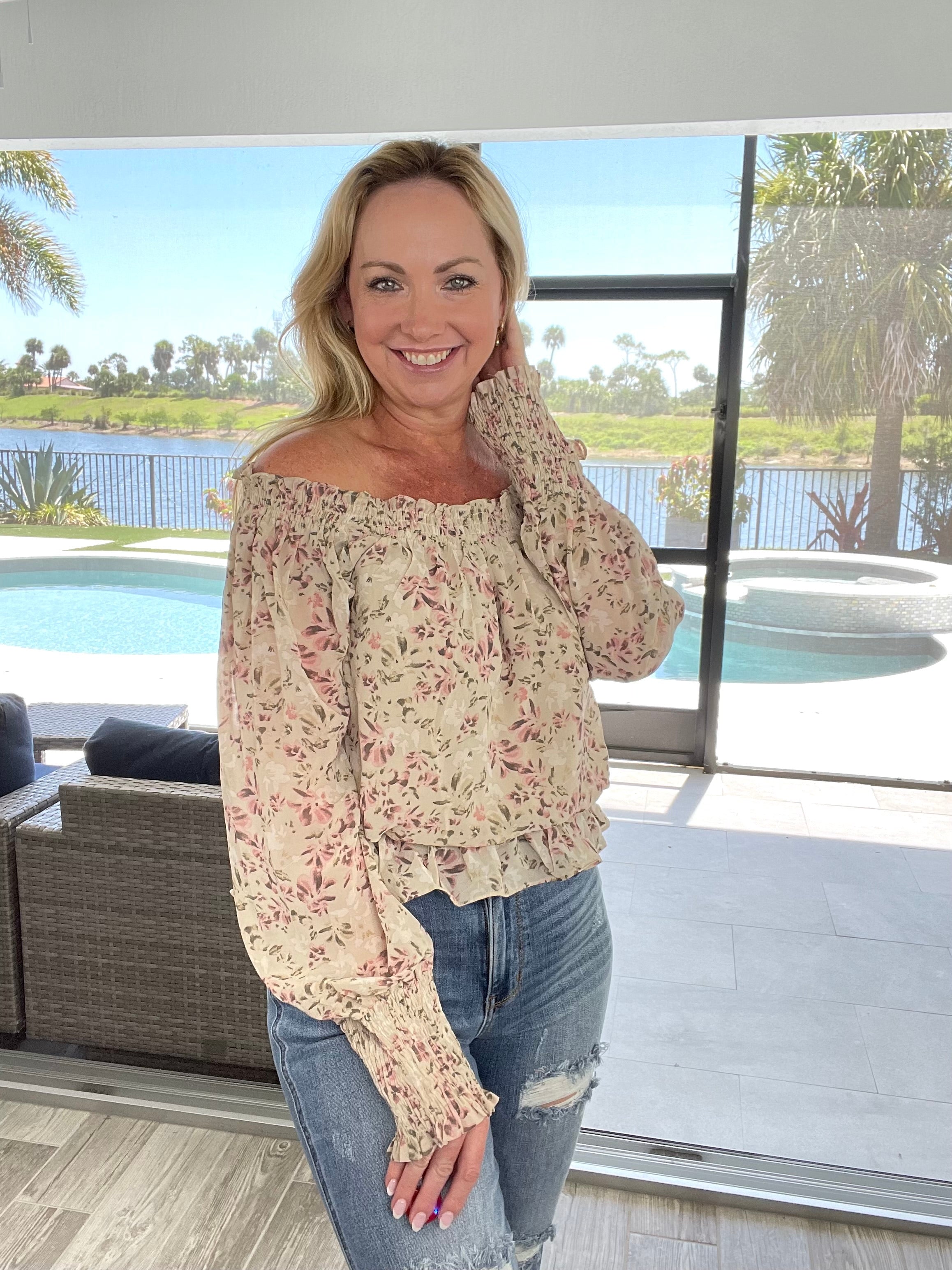 Flutterby Blouse-100 Short Sleeves- Simply Simpson's Boutique is a Women's Online Fashion Boutique Located in Jupiter, Florida