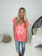 POL Go Your Own Way Peace Shirt-100 Short Sleeves- Simply Simpson's Boutique is a Women's Online Fashion Boutique Located in Jupiter, Florida