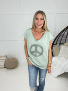 POL Go Your Own Way Peace Shirt-100 Short Sleeves- Simply Simpson's Boutique is a Women's Online Fashion Boutique Located in Jupiter, Florida