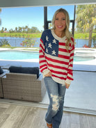 American Flag Sweater-150 Sweaters- Simply Simpson's Boutique is a Women's Online Fashion Boutique Located in Jupiter, Florida