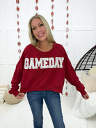 Crimson Gameday Rhinestone Sweatshirt-160 Sweatshirts- Simply Simpson's Boutique is a Women's Online Fashion Boutique Located in Jupiter, Florida