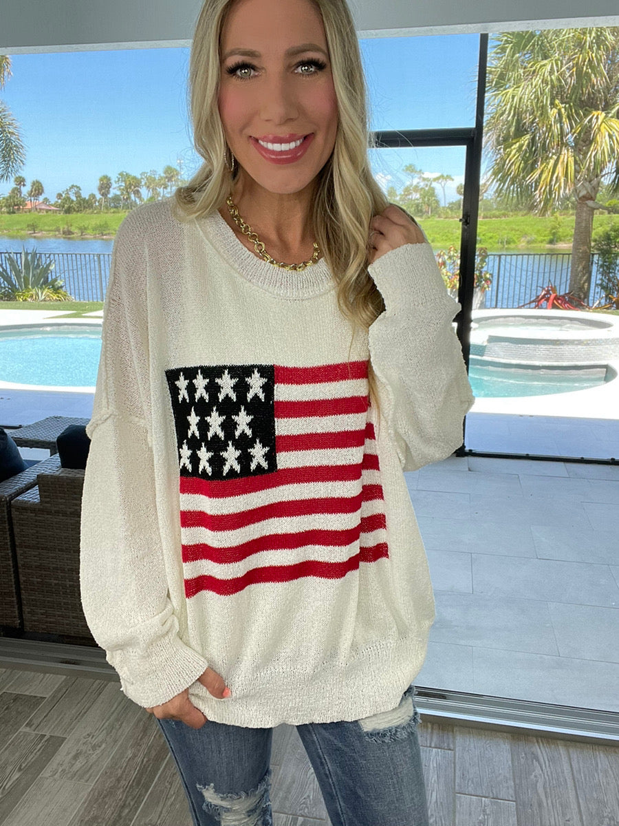 Patriotic Babe Sweaters-150 Sweaters- Simply Simpson's Boutique is a Women's Online Fashion Boutique Located in Jupiter, Florida