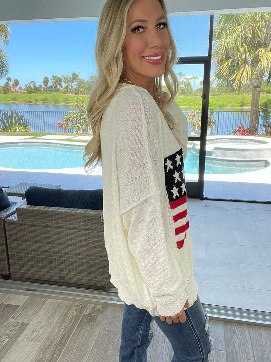 Patriotic Babe Sweaters-150 Sweaters- Simply Simpson's Boutique is a Women's Online Fashion Boutique Located in Jupiter, Florida