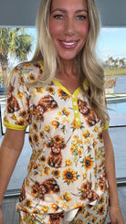 Shirley & Stone Highland Cow Pajama Collection-220 Lounge wear/Pajamas- Simply Simpson's Boutique is a Women's Online Fashion Boutique Located in Jupiter, Florida