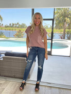 Judy Blue Queen of Hearts Boyfriend Jeans-200 Jeans- Simply Simpson's Boutique is a Women's Online Fashion Boutique Located in Jupiter, Florida