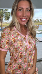 Shirley & Stone Highland Cow Pajama Collection-220 Lounge wear/Pajamas- Simply Simpson's Boutique is a Women's Online Fashion Boutique Located in Jupiter, Florida