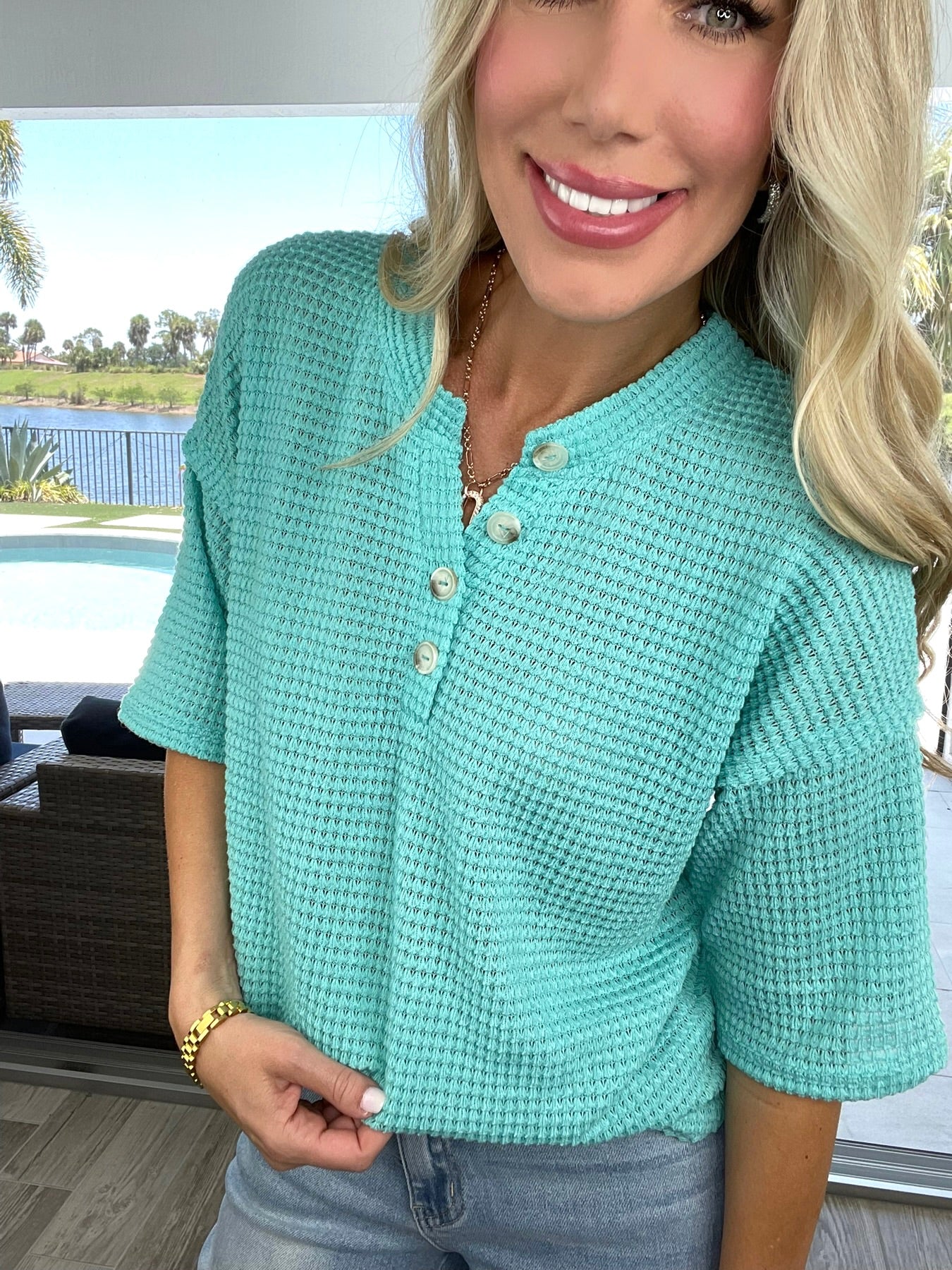 Emmie Short Sleeve Button Up Top-100 Short Sleeves- Simply Simpson's Boutique is a Women's Online Fashion Boutique Located in Jupiter, Florida