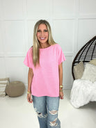 Dreamy Delight Waffle Knit Top-100 Short Sleeves- Simply Simpson's Boutique is a Women's Online Fashion Boutique Located in Jupiter, Florida