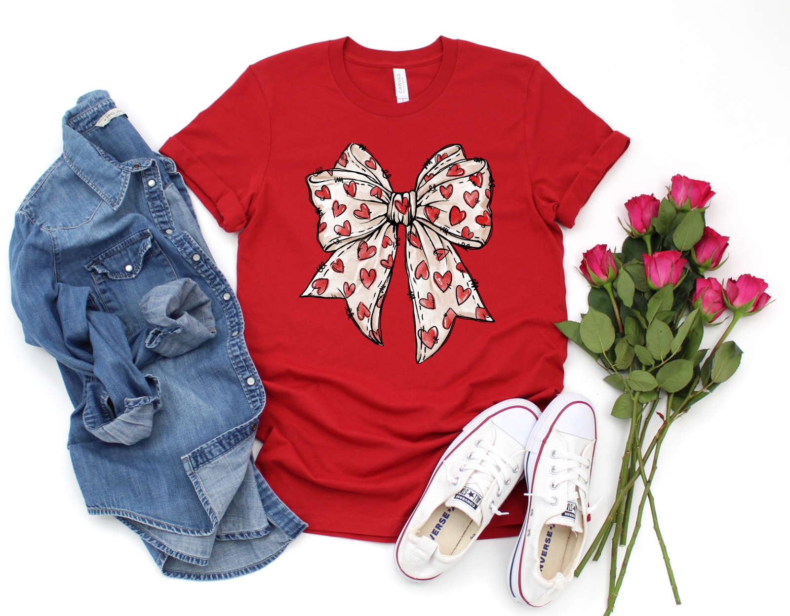 Lots Of Love Bow-Graphic Tee- Simply Simpson's Boutique is a Women's Online Fashion Boutique Located in Jupiter, Florida