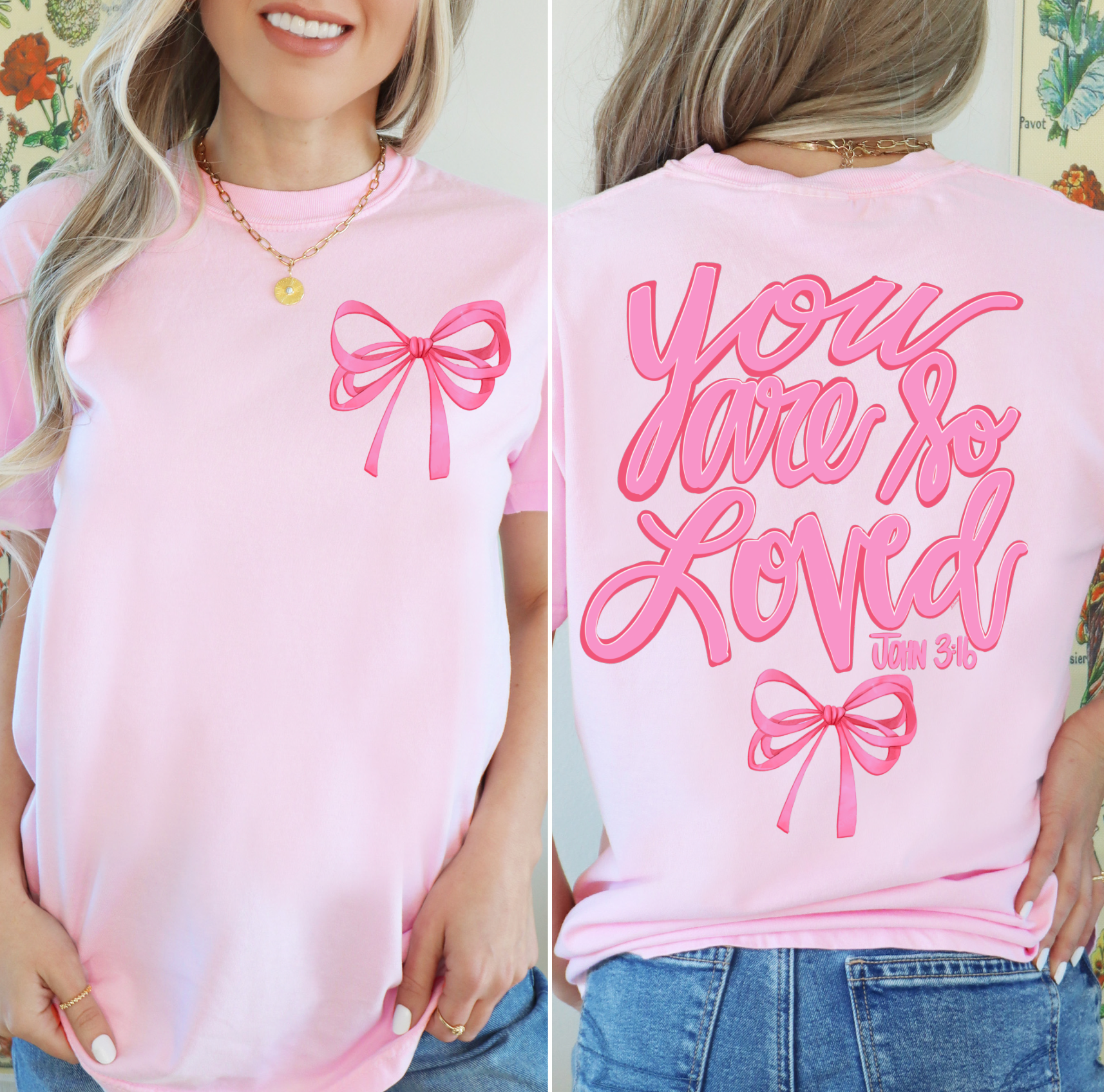 Your So Loved Bow-Graphic Tee- Simply Simpson's Boutique is a Women's Online Fashion Boutique Located in Jupiter, Florida