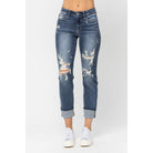 Judy Blue Uptown Girl Distressed Boyfriend Jeans-200 Jeans- Simply Simpson's Boutique is a Women's Online Fashion Boutique Located in Jupiter, Florida