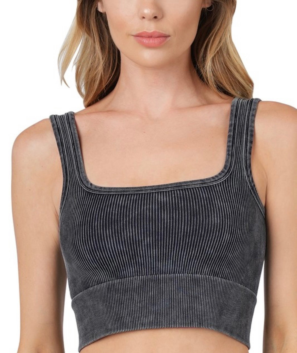 Mineral Washed Ribbed Cropped Tank Top-Tank Tops- Simply Simpson's Boutique is a Women's Online Fashion Boutique Located in Jupiter, Florida