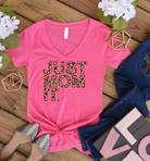 Just Mom It Vneck-Graphic Tee- Simply Simpson's Boutique is a Women's Online Fashion Boutique Located in Jupiter, Florida