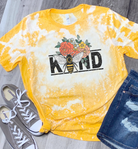 (PINK FLOWERS) Bee Kind (BLEACHED)-Graphic Tee- Simply Simpson's Boutique is a Women's Online Fashion Boutique Located in Jupiter, Florida