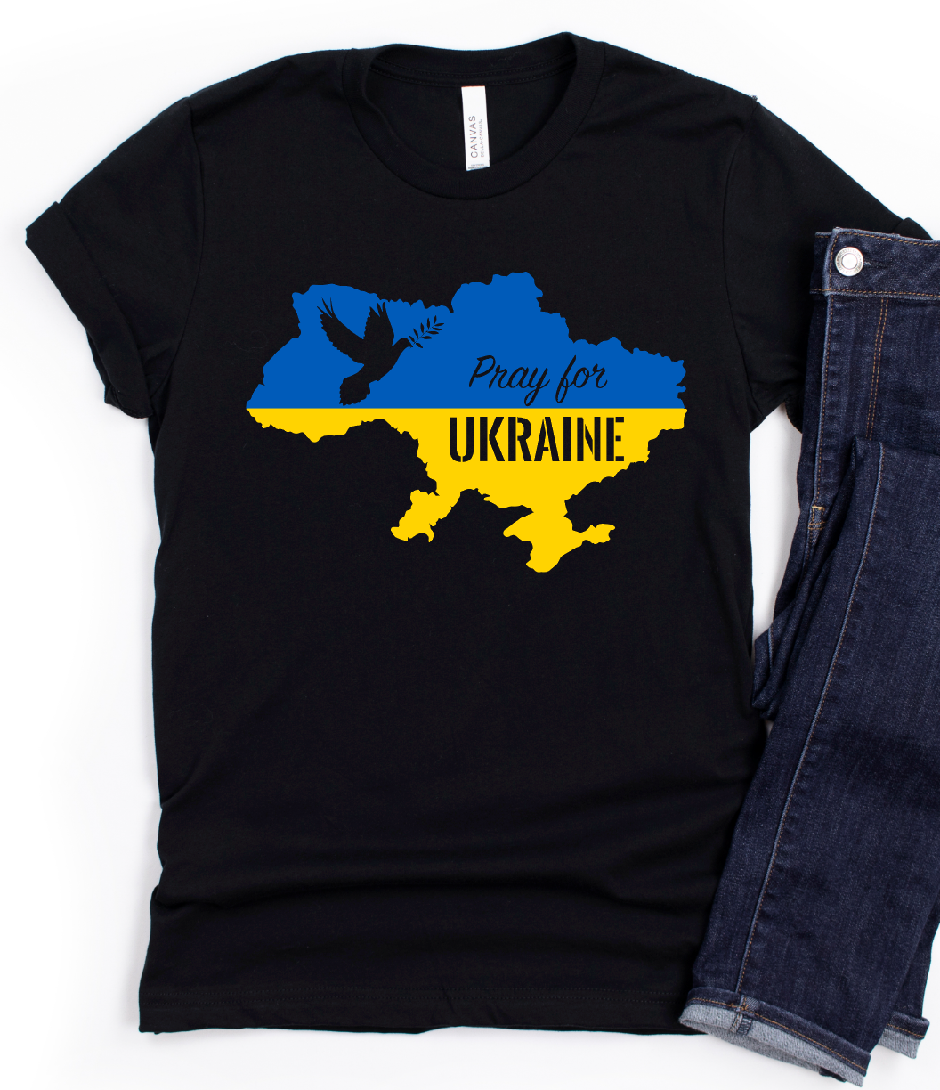 Pray for UKRAINE-Graphic Tee- Simply Simpson's Boutique is a Women's Online Fashion Boutique Located in Jupiter, Florida