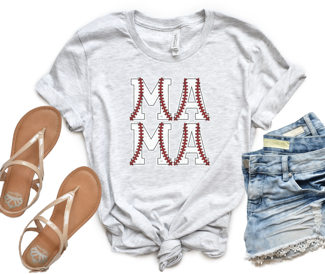 Baseball Mama Ash Crew Neck-Graphic Tee- Simply Simpson's Boutique is a Women's Online Fashion Boutique Located in Jupiter, Florida