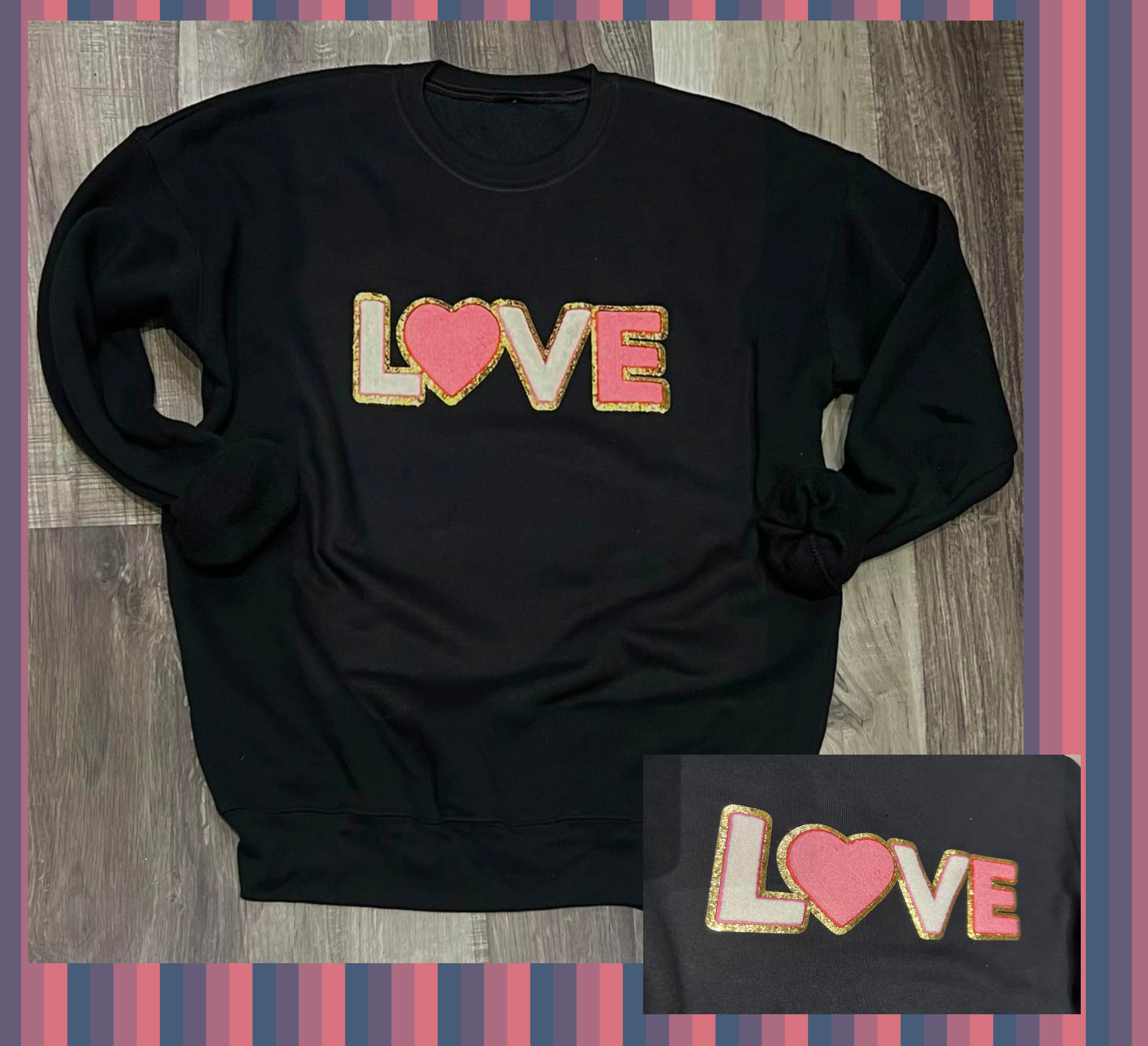 LOVE Chenille Patch Sweatshirt-Graphic Tee- Simply Simpson's Boutique is a Women's Online Fashion Boutique Located in Jupiter, Florida