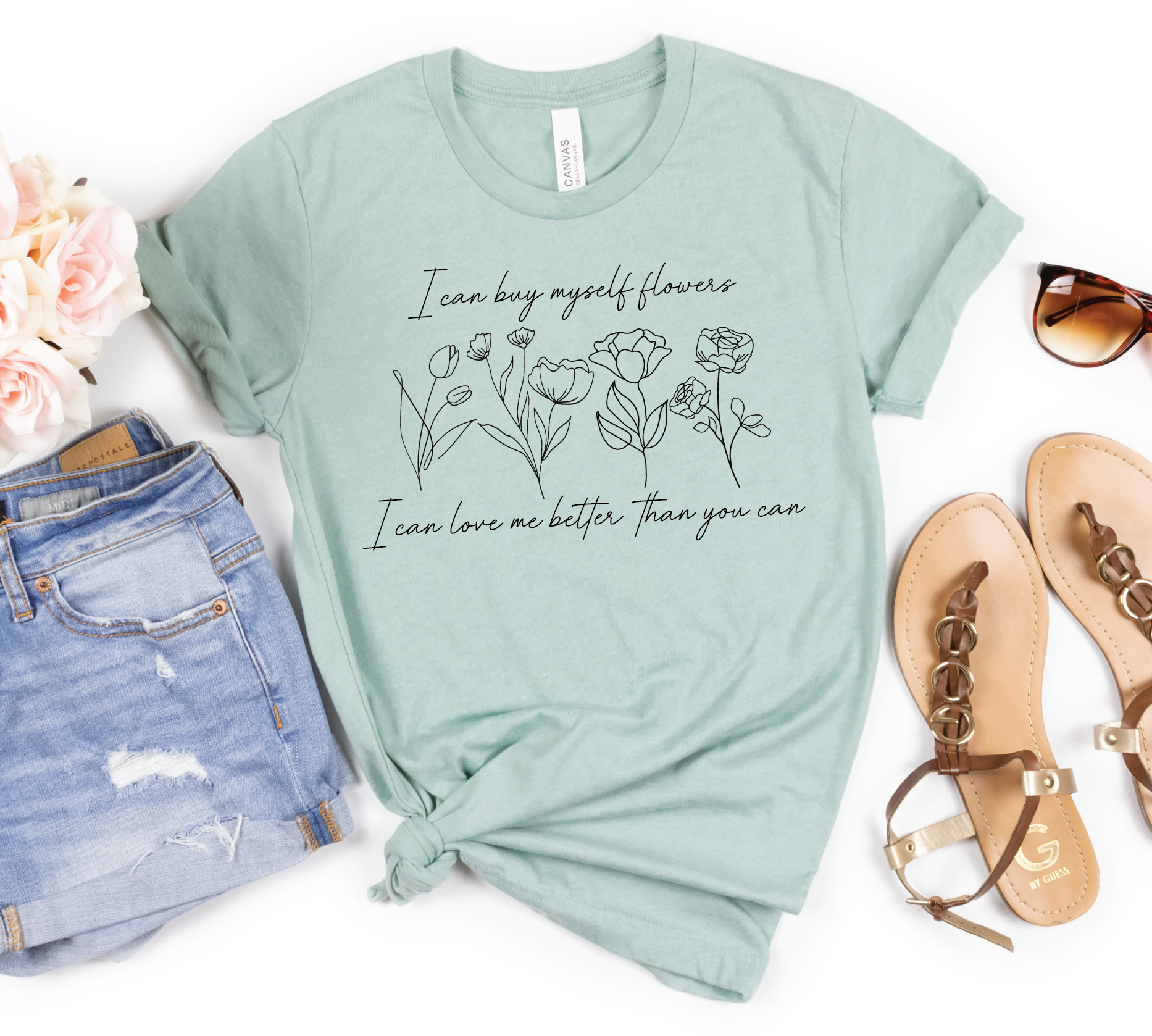 Flowers-Graphic Tee- Simply Simpson's Boutique is a Women's Online Fashion Boutique Located in Jupiter, Florida